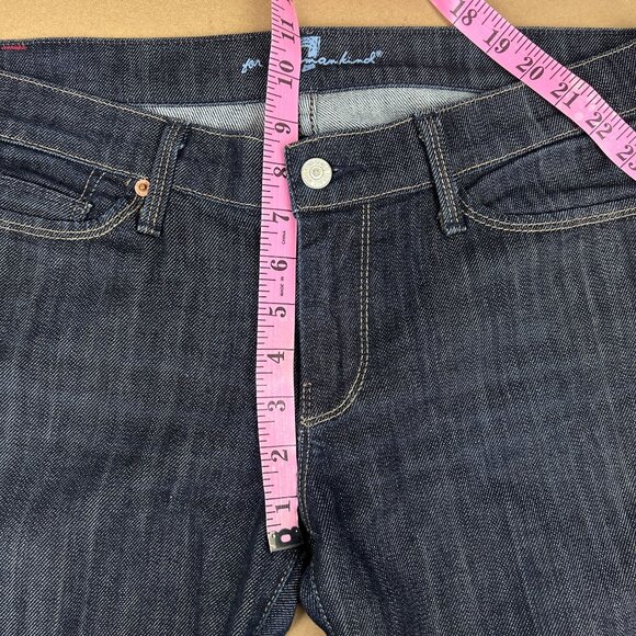 7 for All Mankind Straight Leg Jeans Womens 30 Dark Wash Five Pocket Zip 7Fam - Picture 7 of 10